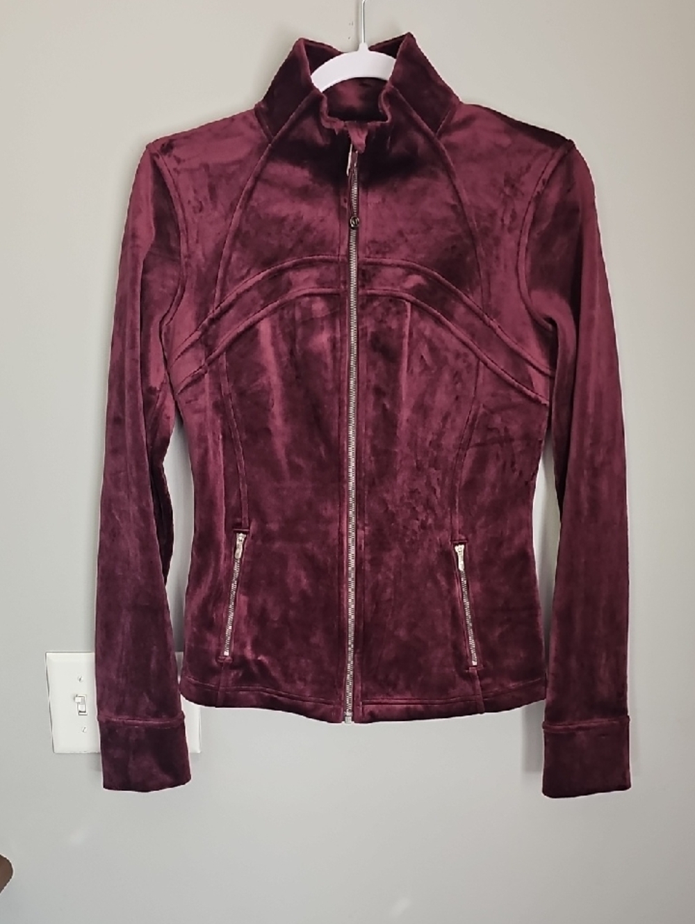 Lululemon Velour Define Jacket Sz 8!! Gorgeous!! Excellent Condition, Garnet!